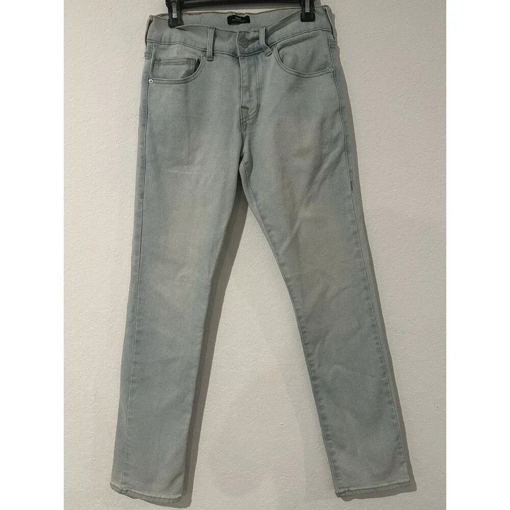 True Religion Men's Blue Jeans Ricky Relaxed Straight Size 32 Light Blue Denim